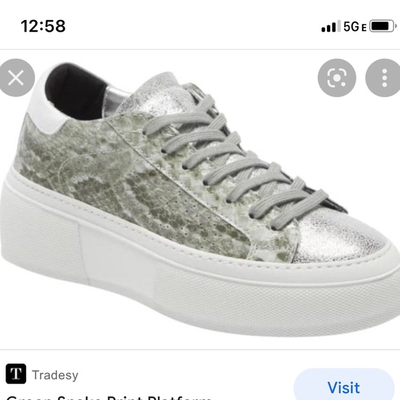 P448 Snake Print Platform Sneakers - Picture 2 of 5